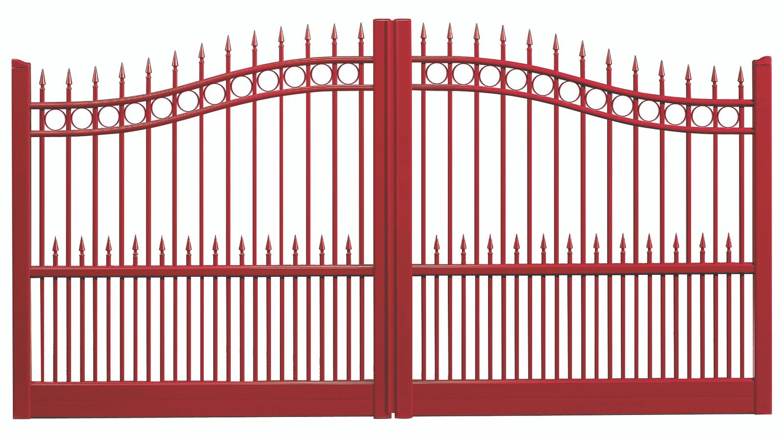 portail en alu de couleur rouge sur mesure