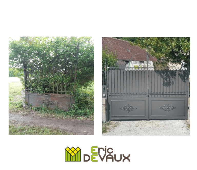 restauration de portail en fer avant après