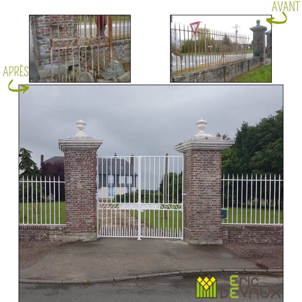 restauration portail et grilles en ferronnerie