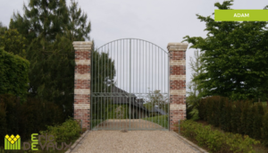 portail en ferronnerie forme arrondie en hauteur