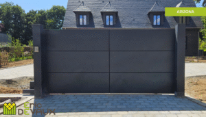 exemple de portail sur mesure au design contemporain