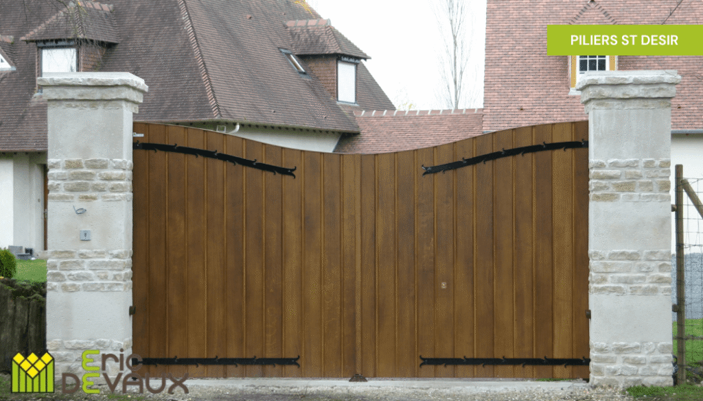 exemple de piliers pour un portail bois