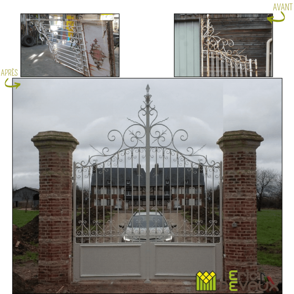 restauration de portail en fer en Normandie