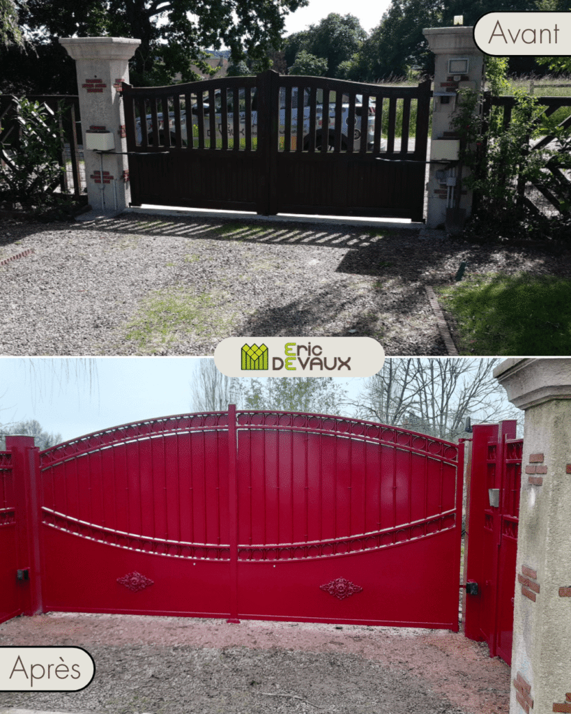 exemple de remplacement d'un portail entrée de propriété