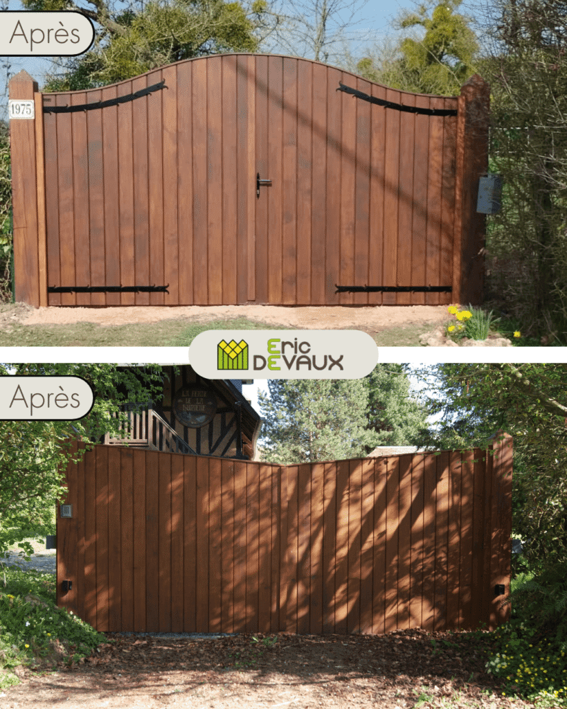 installation portail sur mesure en bois