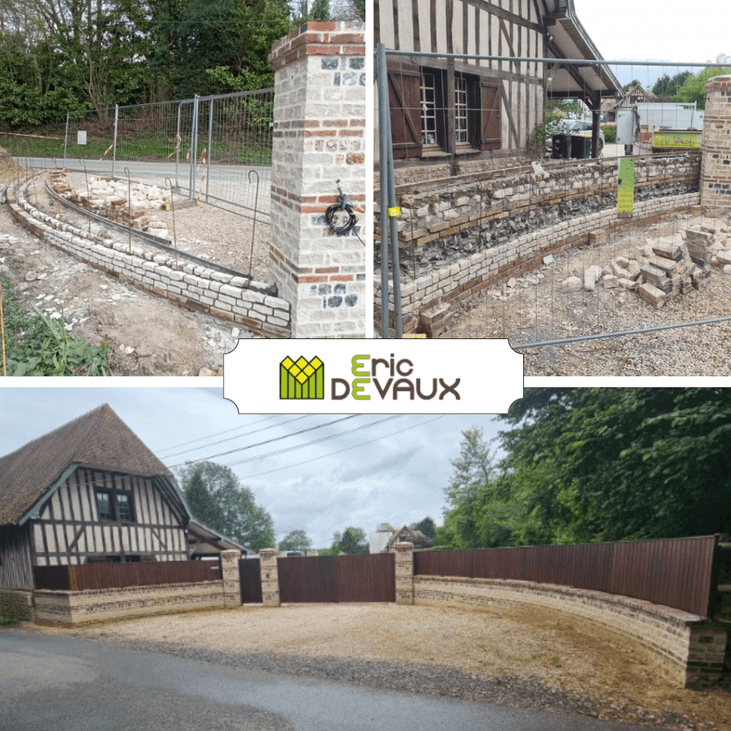montage mur en moellon sur mesure en Normandie